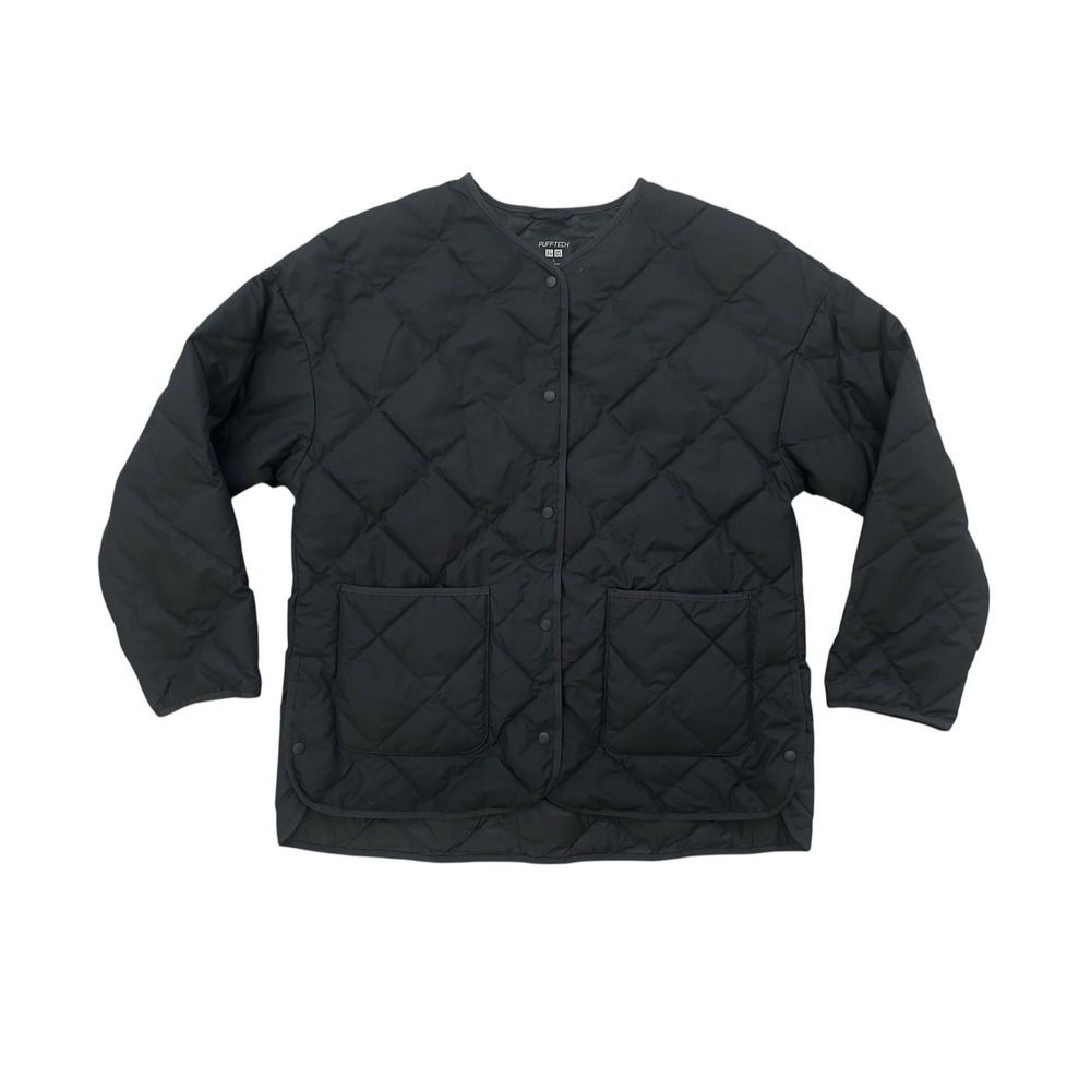 Uniqlo Pufftech Relaxed Quilted Jacket Women's Size Large Black Pockets